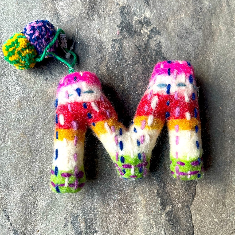 Felted Monogram Ornament
